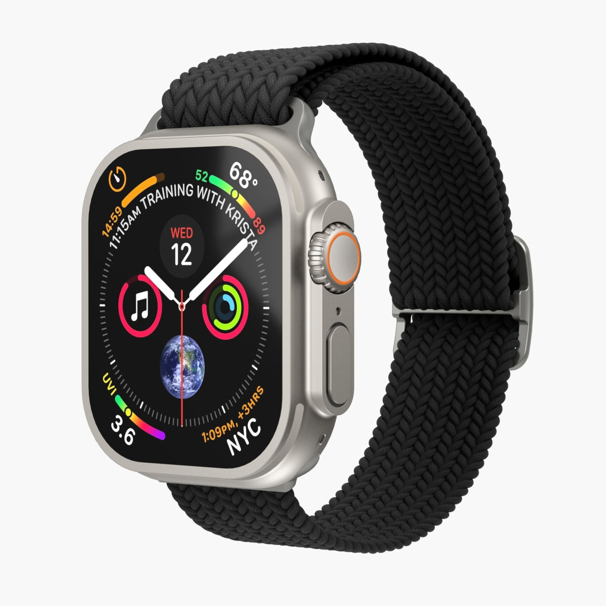 Vonmählen Woven Loop – Armband – für Apple Watch (diverse Grössen), Schwarz, Nylon