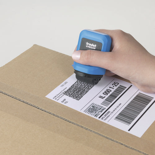 Trodat ID Protector – Tintenrollstempel (Datenmaskierer), blau/schwarz