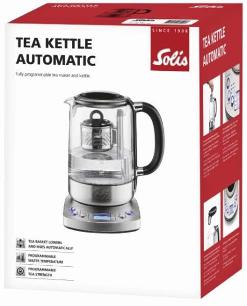 Solis 5518 – Tee- & Wasserkocher, 1,7 l, 2200 W, Edelstahl, Silber, Warmhalten, LCD-Display