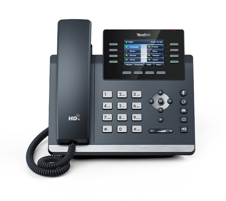 Yealink SIP-T44W – IP-Telefon, 12 SIP-Konten, 2,8", WLAN/BT, Gigabit, PoE, Grau