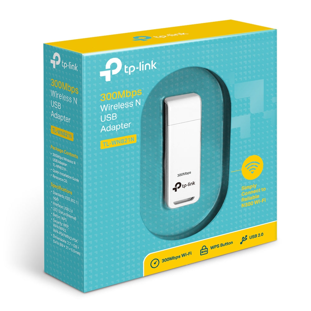 TP-Link WLAN-USB-Adapter – USB – Wi‑Fi 4 (802.11n), 300 Mbit/s – Schwarz/Weiss – für PC/Laptop