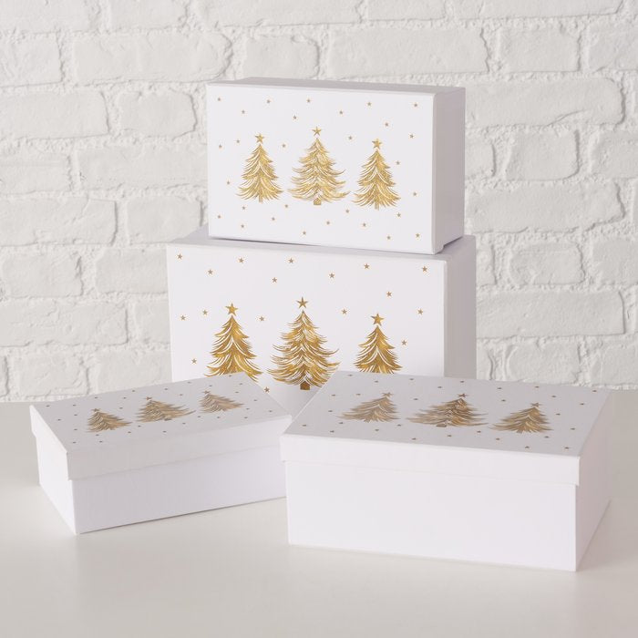 Boltze Geschenkbox – Gold, Weiss – Wellkarton – 155 × 235 × 95 mm – 4 Stk.