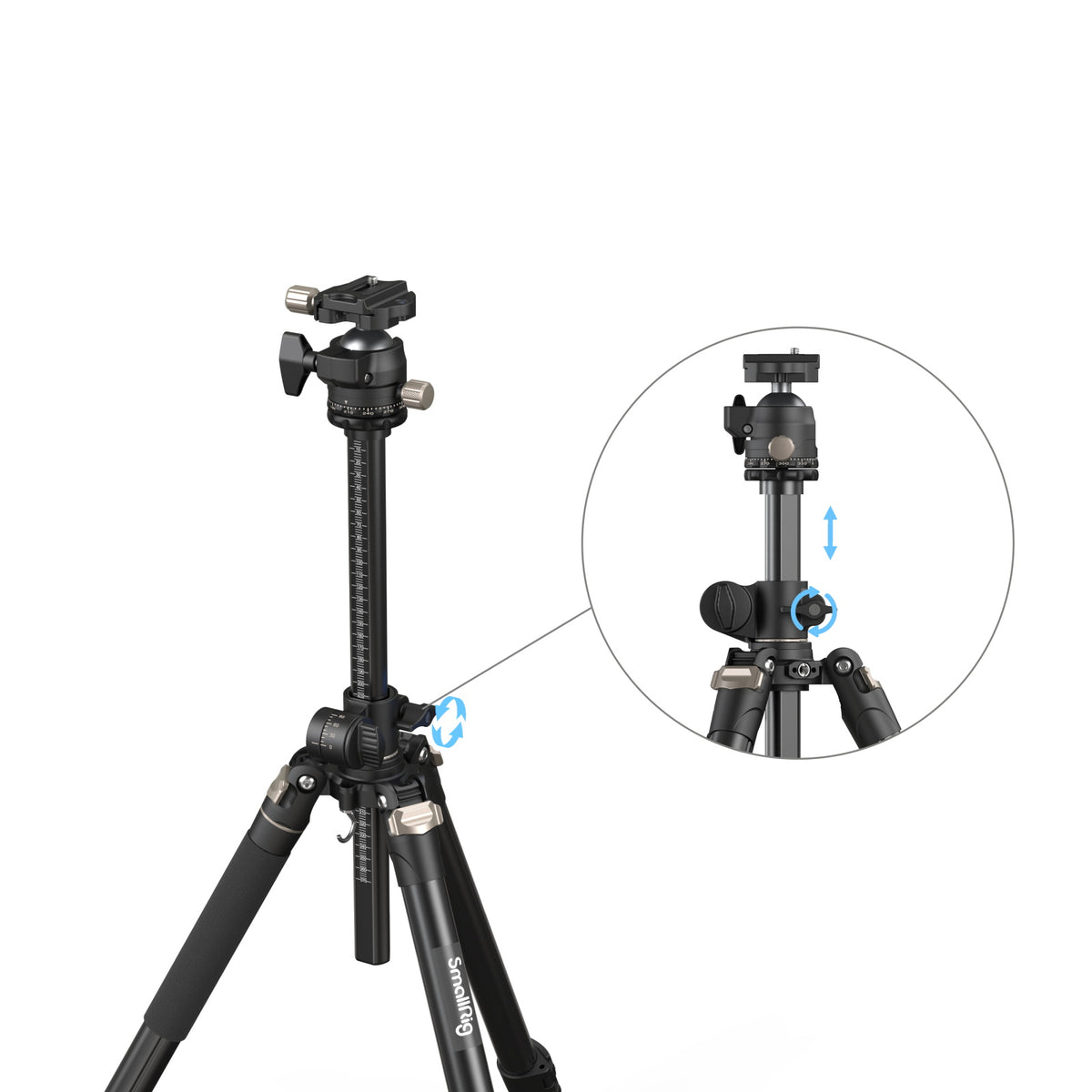 SmallRig 4288 Dreibeinstativ – bis 185 cm, Traglast 15 kg, 1/4" Gewinde – Schwarz