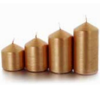 Balthasar Weihnachtskerze – Ø 6 × 12 cm – 44 h – 4-teilig, gold