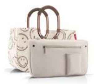Reisenthel Stofftasche, Polyester, Motiv Smiley Teddy Chocolate, 400×260×200 mm