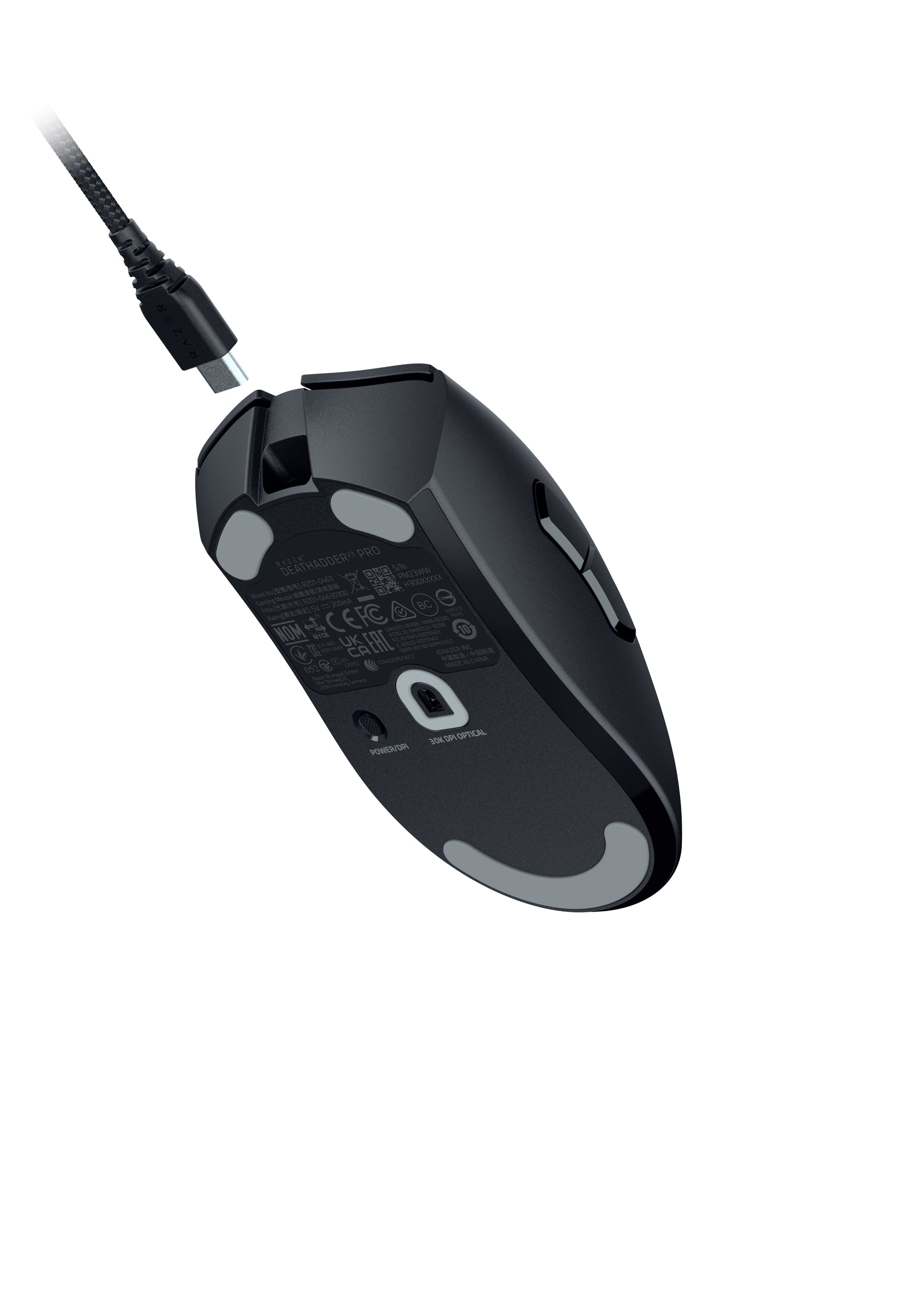 Razer DeathAdder V3 Pro Gaming-Maus – kabellos, 8'000 Hz, 5 Tasten, für Rechtshänder, Daumentaste, schwarz