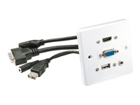 Lindy 60220 – Wandplatte, HDMI, VGA, USB-A, 3,5 mm, Weiss