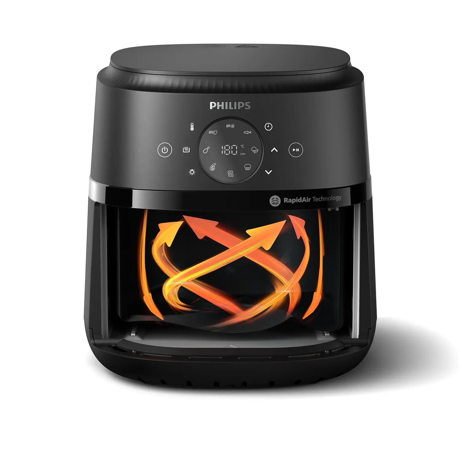 Philips Heissluftfritteuse NA221/00 – 4,2 l, 1500 W – Schwarz/Silber