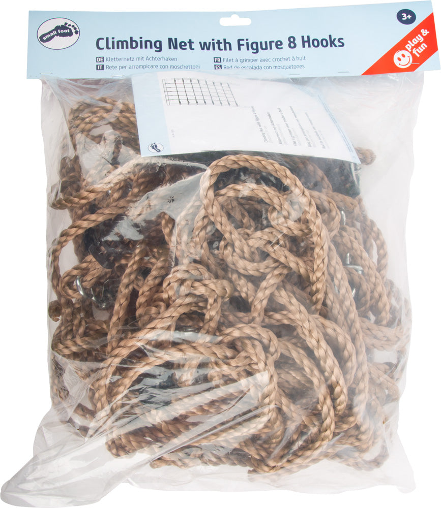 Small foot 11876 Kletternetz – max. 100 kg – 150 × 200 cm – ab 3 J. – Stoff, braun