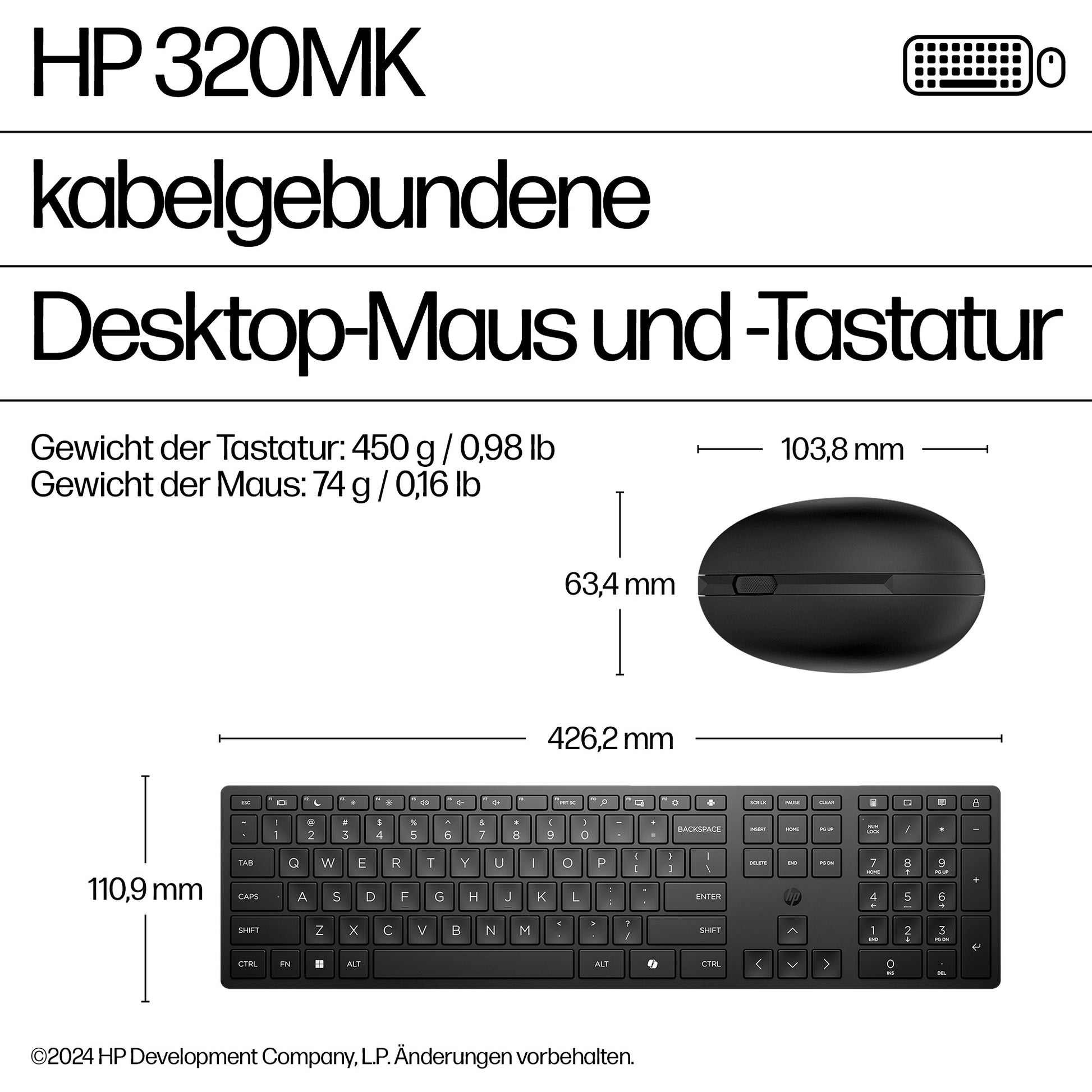 HP 320MK – Tastatur, kabelgebunden