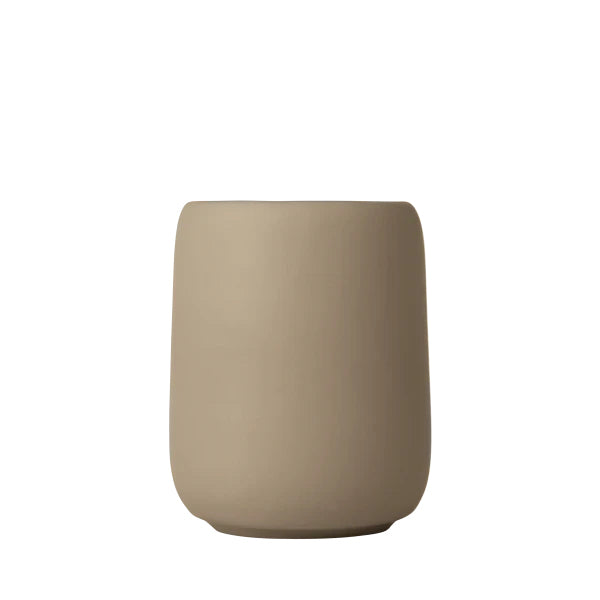 Blomus Zahnbürstenhalter Sono – Keramik, 8,6×8,6×10,7 cm, Beige