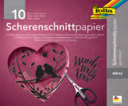 Folia Scherenschnittpapier – 35 × 50 cm, Schwarz, 80 g/m² – 20 Blatt, Kunstpapier