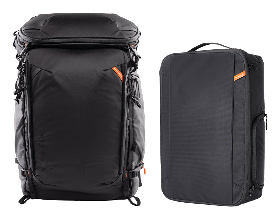 PGYTECH Notebook-Rucksack OnePro Flex – 40 l, mit Regenabdeckung, wasserabweisend, Cordura – Schwarz