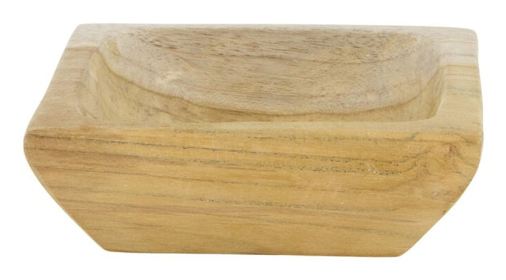 CHALET Makoro Schale – Teakholz, natur – 18 × 10 × 4 cm