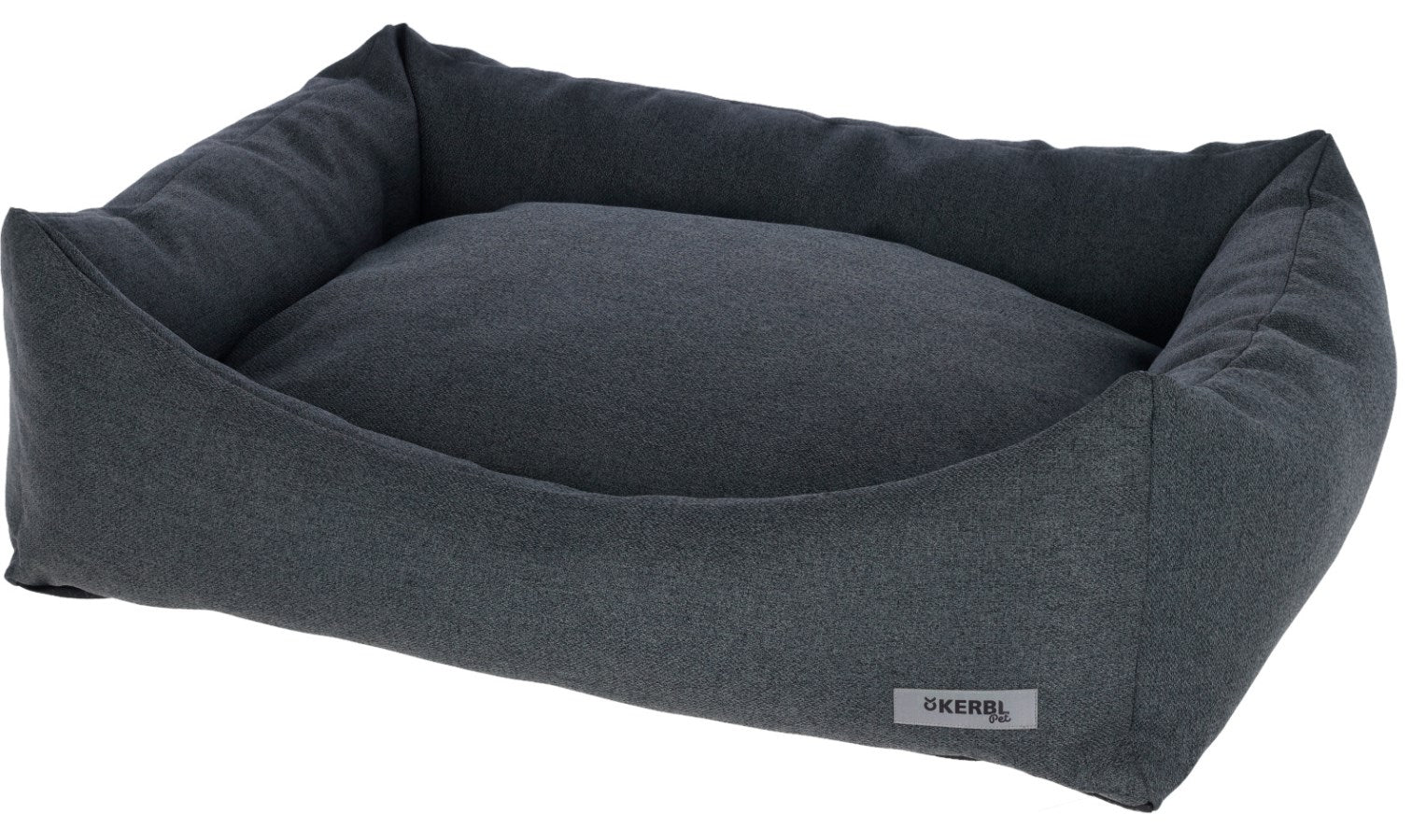 Kerbl Platin Ortho Hundebett – 75 × 110 × 27 cm, Schaumstoff, Polyester-Bezug, abnehmbarer Bezug, Grau