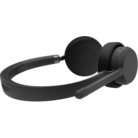 Lenovo Duo Headset – Over-Ear – Bluetooth 5.3, klappbares Boom-Mikrofon – Schwarz – bis 31 h