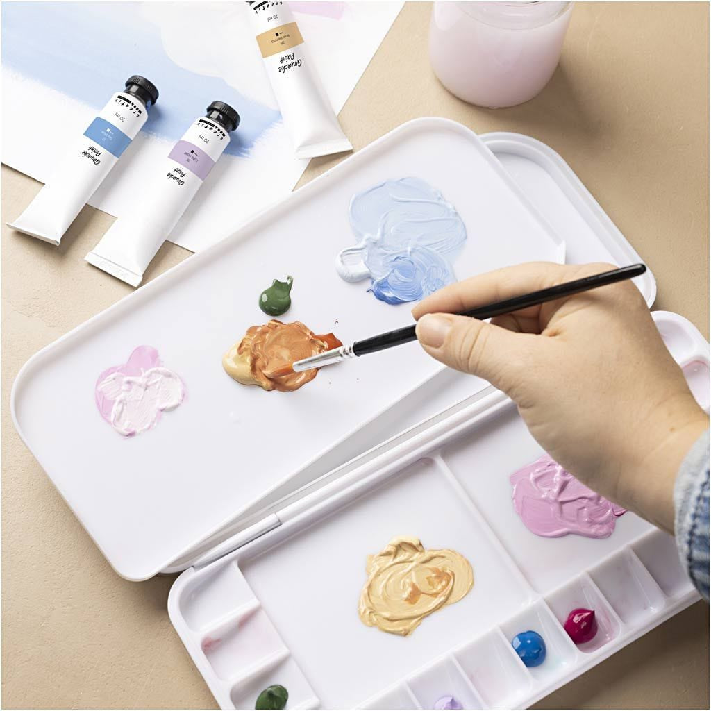 Creativ Company Farbpalette – Kunststoff, 270 × 127 × 23 mm, weiss, 1 Stück