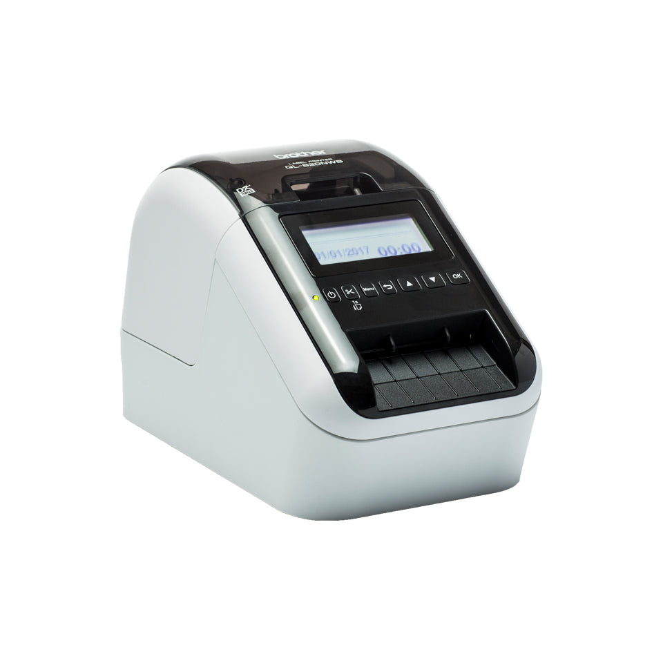 Brother QL-820NWBc – Etikettendrucker, Thermodirekt, 2-farbig (schwarz/rot), USB, WLAN, für DK-Rollen 62 mm