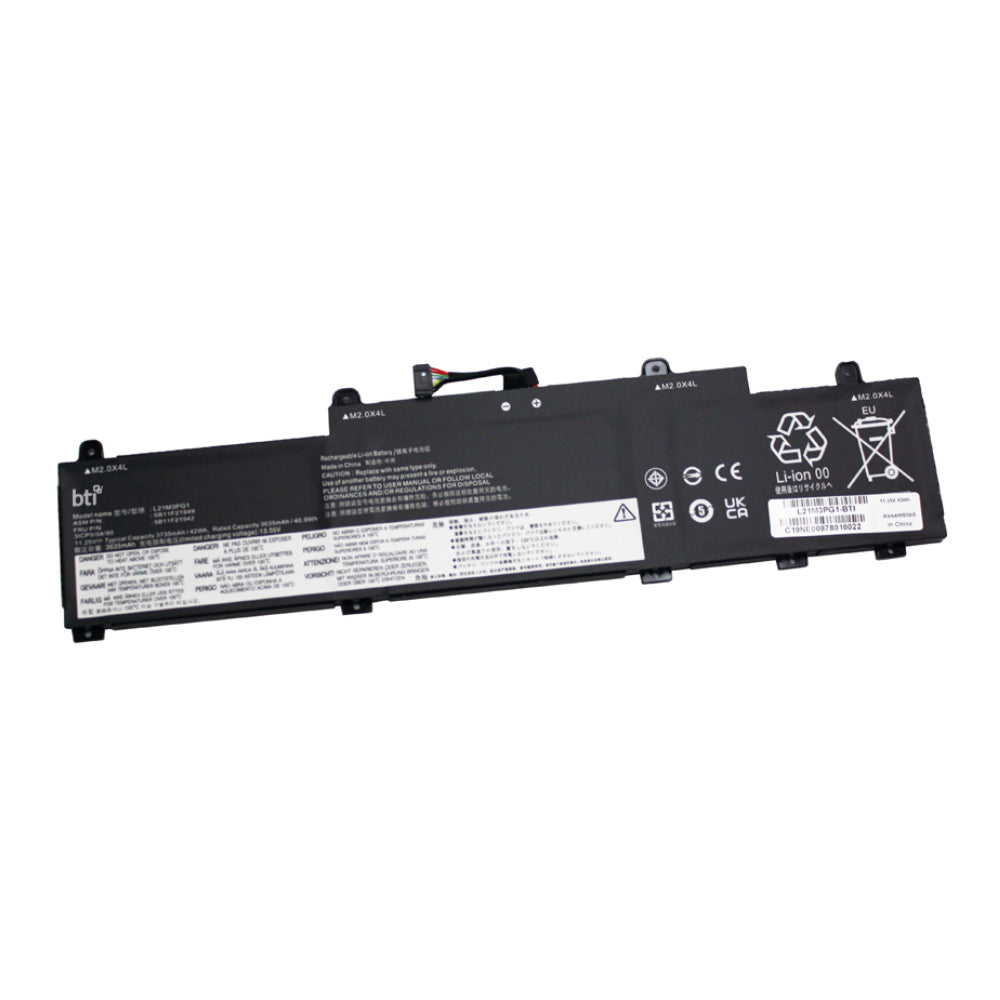 BTI Notebook-Akku – für Lenovo ThinkPad L14 Gen. 3 (Intel) – 42 Wh, 11,25 V (3 Zellen) – Schwarz