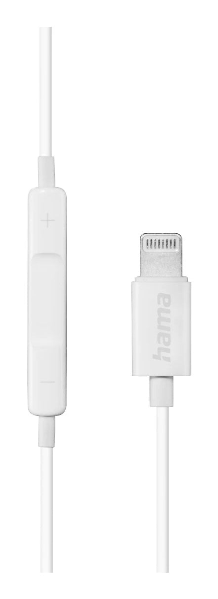 Hama Glow II In-Ear Kopfhörer – Stereo, Kabel (Lightning), für Apple iPhone, iPad, iPod, Weiss