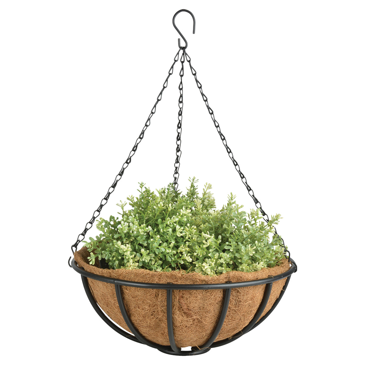Esschert Design Pflanzgefäss – Ø 35,9 × 15,1 cm – Kokosfaser & Stahl, mehrfarbig