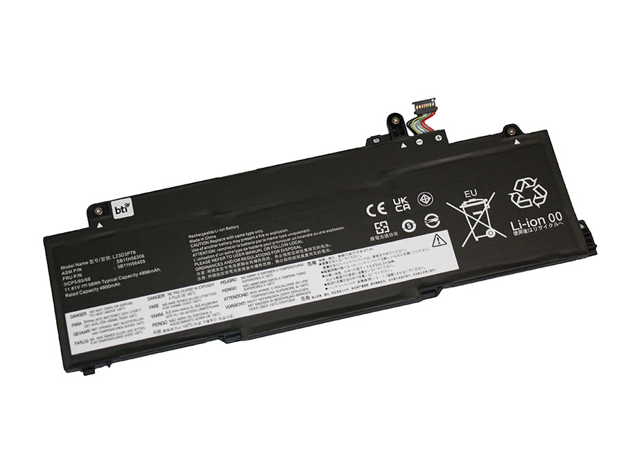 BTI Notebook-Akku – für Lenovo ThinkPad T14s (5.–6. Gen.) – 58 Wh, 11,61 V (3 Zellen)