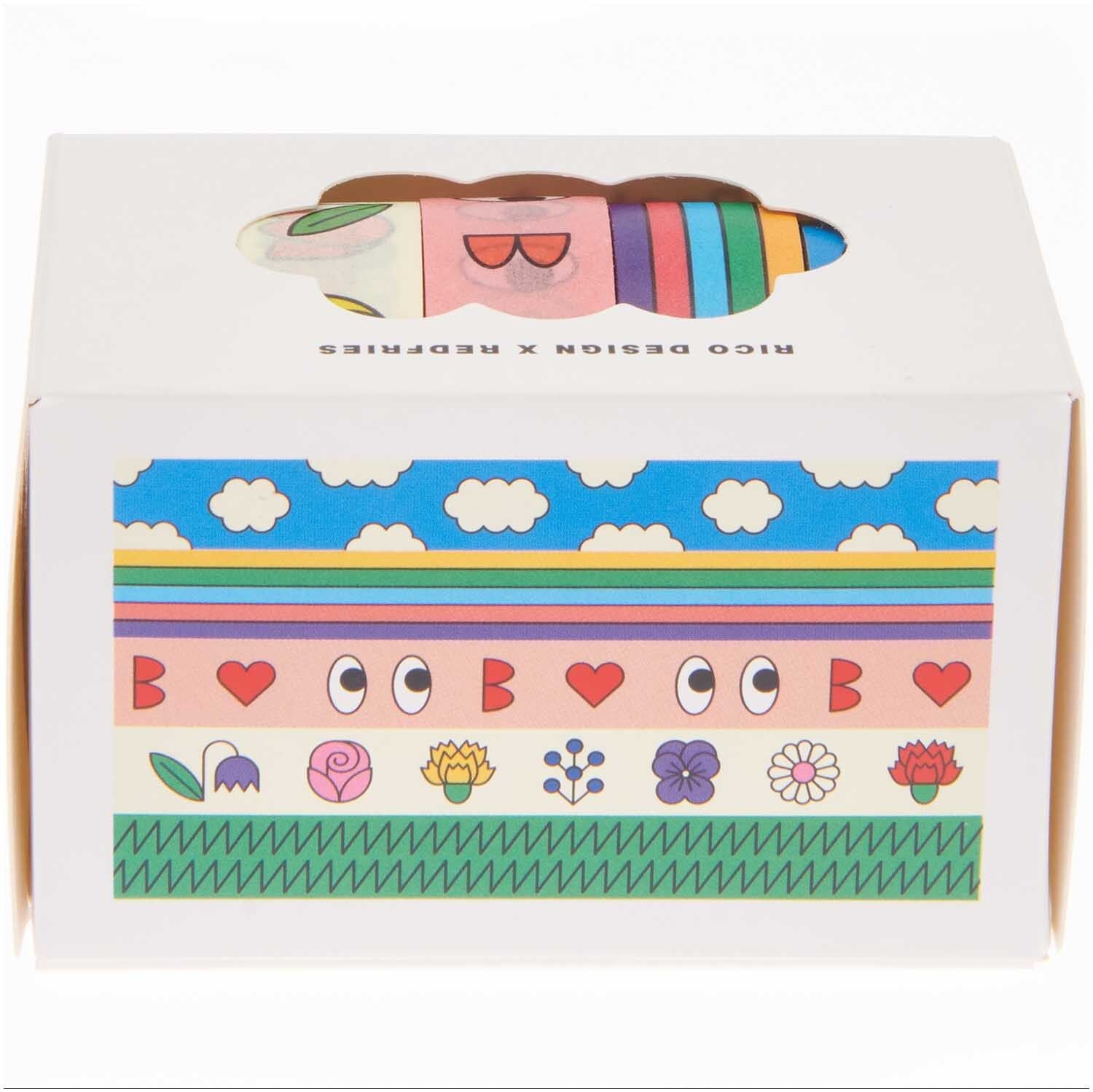 Rico Design Eye Candy Washi Tape – 15 mm × 10 m, mehrfarbig, Papier, wiederablösbar, 5 Rollen