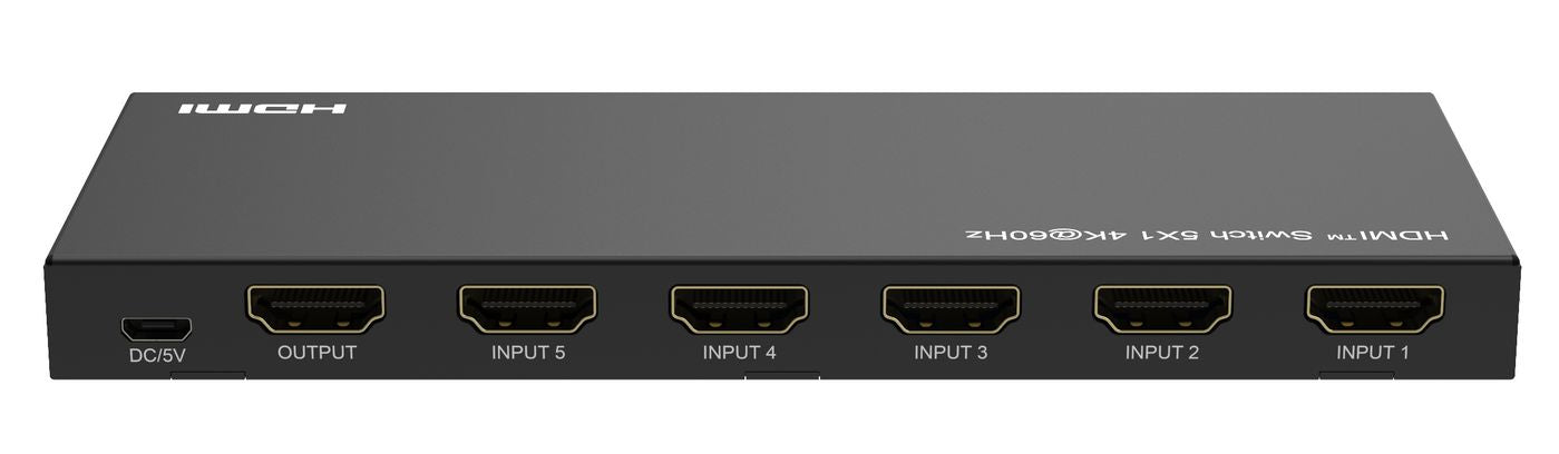 Microconnect HDMI-Switch 5×1, 4K 60 Hz, HDCP 2.2