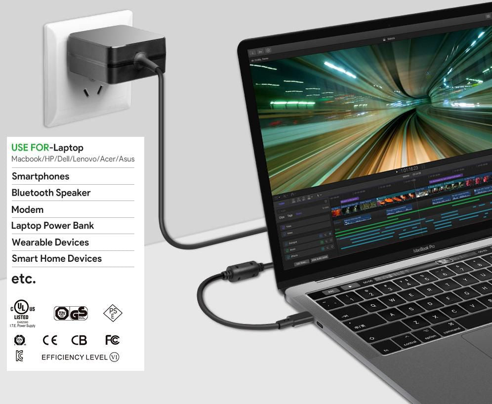 CoreParts USB-Ladegerät 45 W – USB-C×1, PD – EU-Stecker (Typ C)