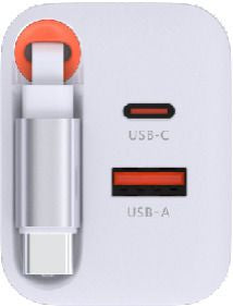 M. Schönenberger Schönenberger 24.11067WS USB-Wandladegerät 67 W – GaN, PD 3.0, QC 2.0 – USB-C×2 – für Smartphones – weiss