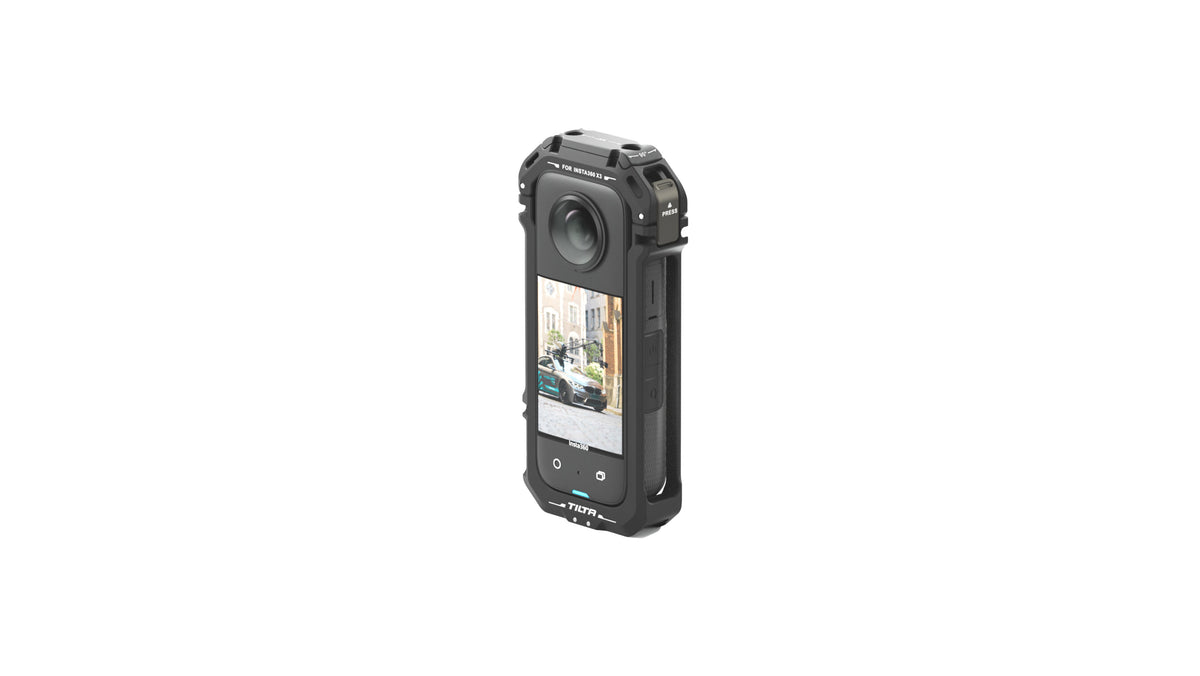 Tilta TA-T41-FCC-B Kamera-Cage – Aluminium/Edelstahl, 130 × 60 × 20 mm – für Insta360 X3 – Schwarz