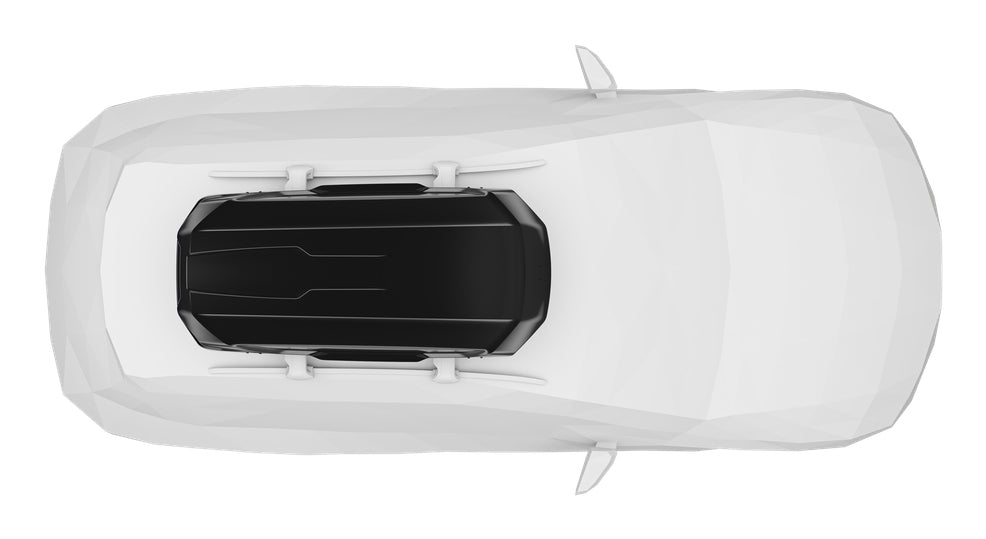 Thule Dachbox Motion 3 M – 400 l, Traglast 75 kg – für 4 Skier oder 3 Snowboards – Schwarz glänzend