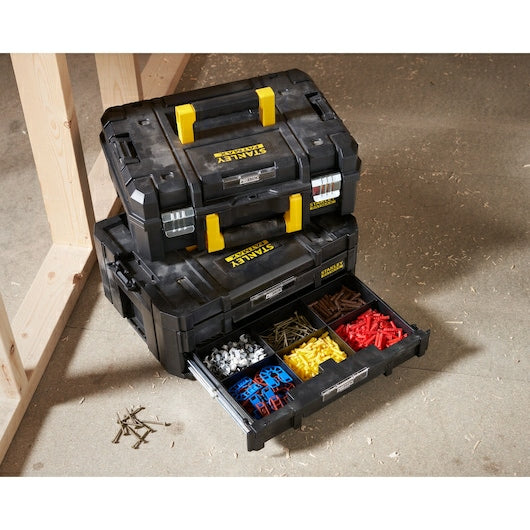Stanley Werkzeugkasten FatMax TSTAK, 333 × 335 × 324 mm, Kunststoff, schwarz, Belastbarkeit 37,5 kg