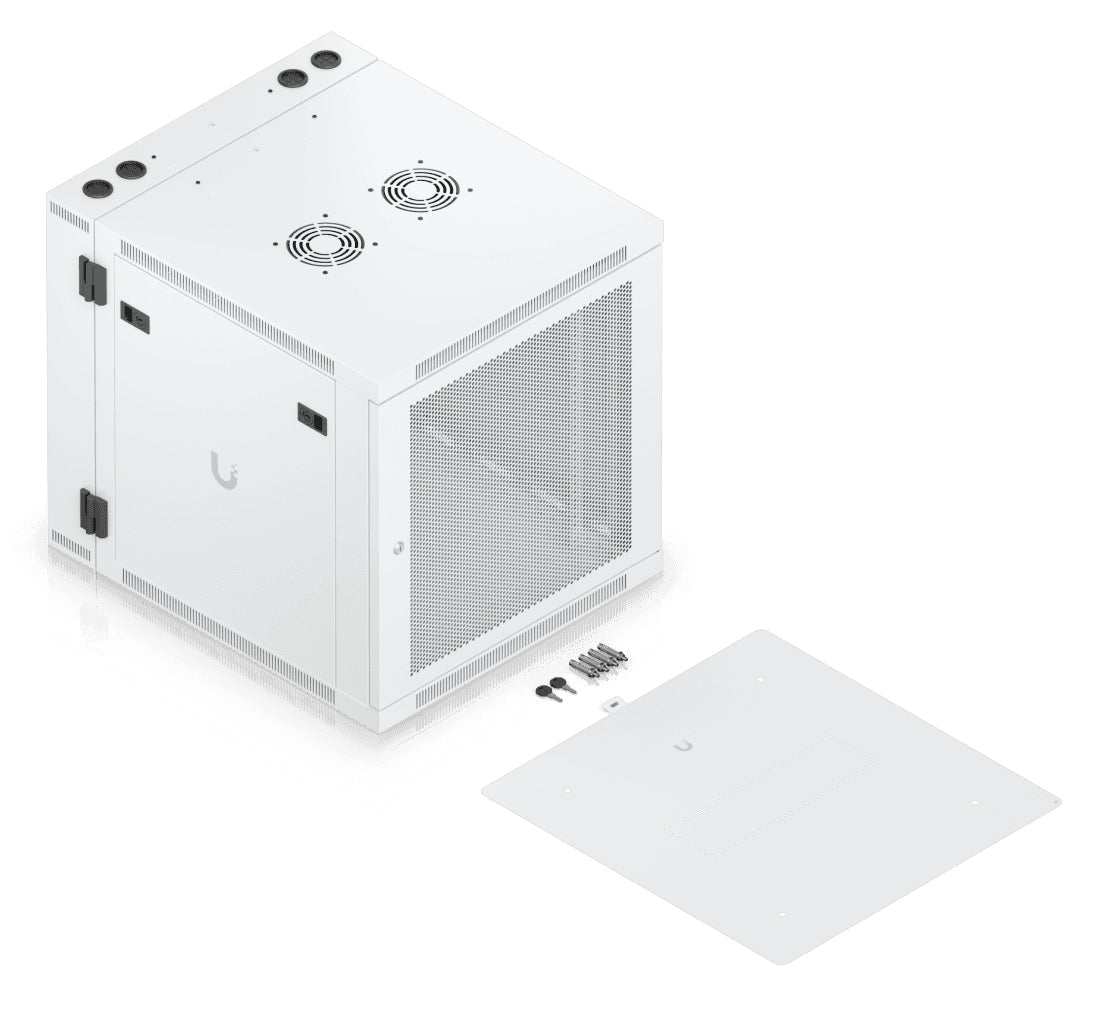 Ubiquiti UACC-Rack-12U-Wand-SW-P – 19" Wandverteiler 12U, abschliessbar, 600 × 703 × 639 mm, weiss, Stahl