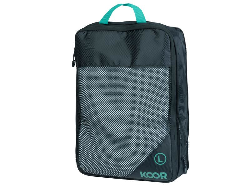 KOOR Reissverschlusstasche Goora Large – mit Tragegriff – 10 l, 40×9×30 cm – blau