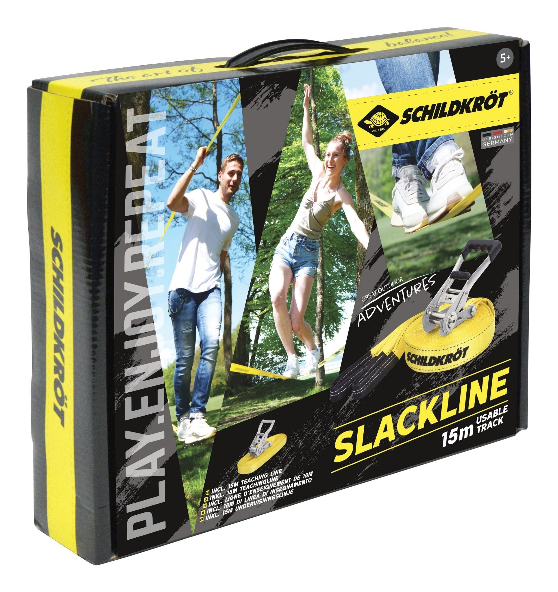 Schildkröt Funsports Slackline – 15 m – ab 5 J. – Nylon – gelb