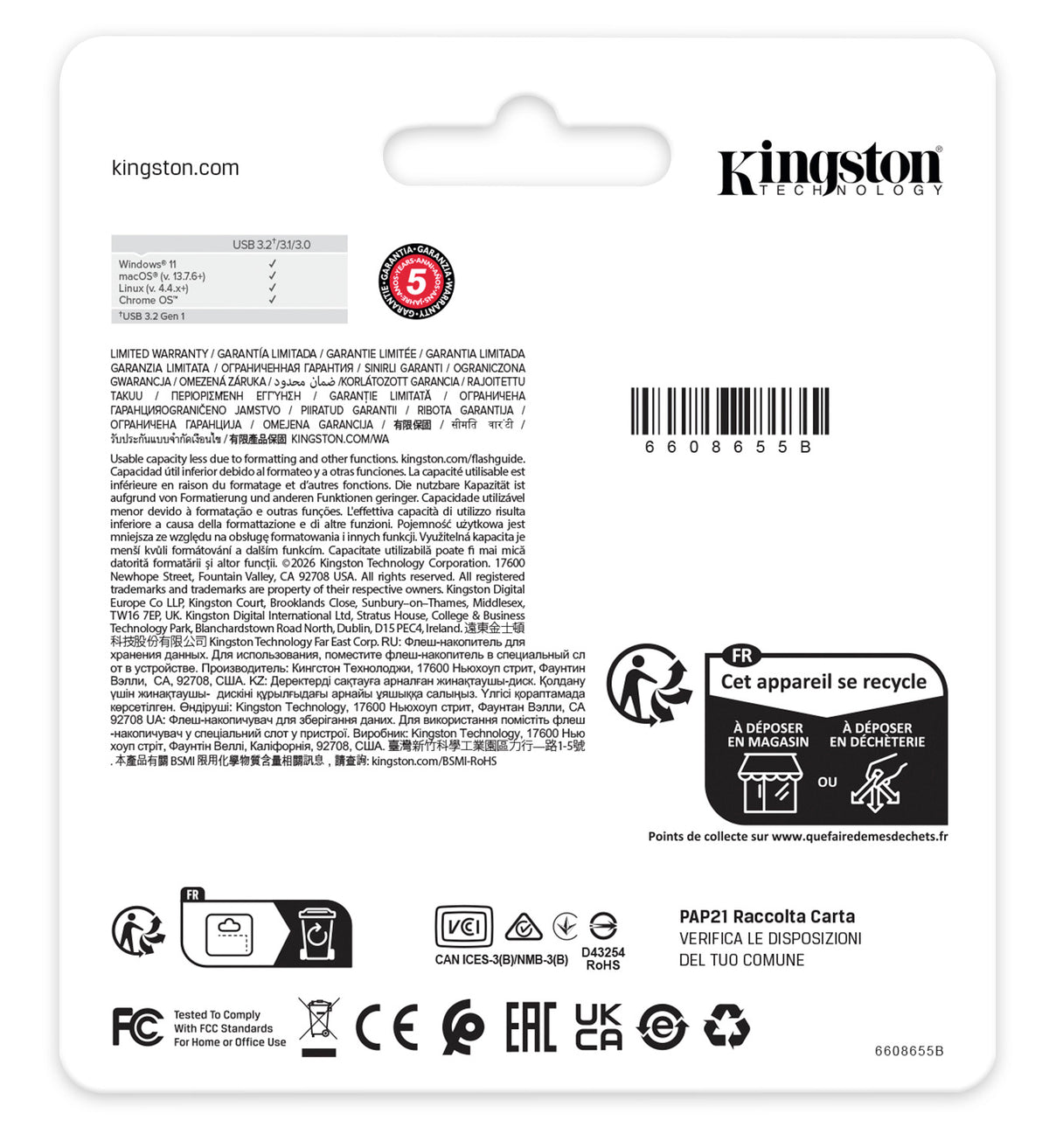 Kingston Technology Kingston DataTraveler Kyson 128 GB – für USB Typ-A, USB 3,2 Gen 1