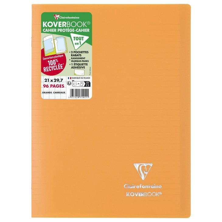 Clairefontaine Notizheft – A4 – 90 g/m² – Softcover, Einstecktasche, 2 Lesebändchen – gemustert – PEFC