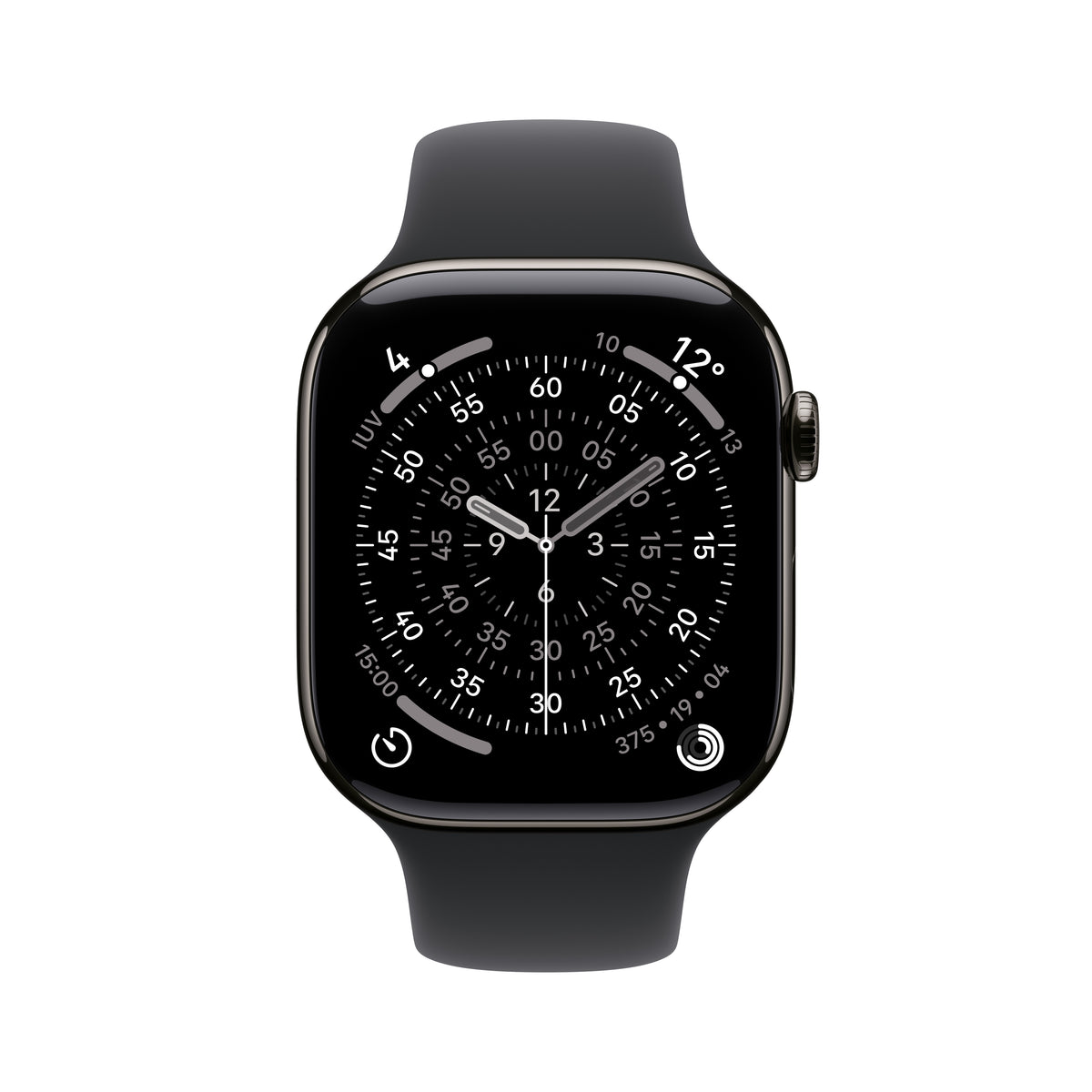 Apple Watch Series 11 42 mm GPS + Cellular – Titan, Sportarmband, Schwarz, S/M, 50 m, für iPhone