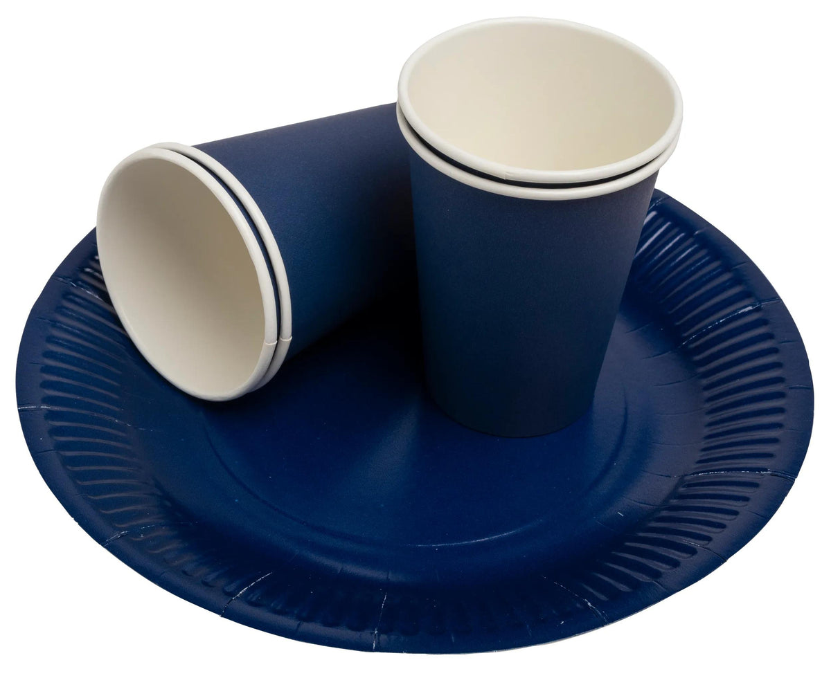 PRONAPPE Einweg-Papier-/Karton-Trinkbecher, 2 dl, Ø 7 cm, Blau – FSC – 15 Stk.