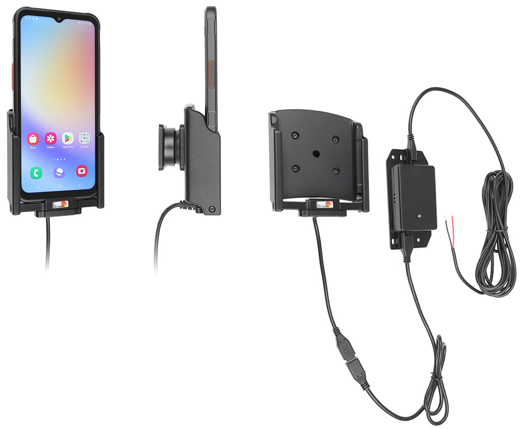 Brodit Lade-/Daten-Cradle – Auto, Schraubbefestigung – für Samsung Galaxy Xcover 7 – Schwarz