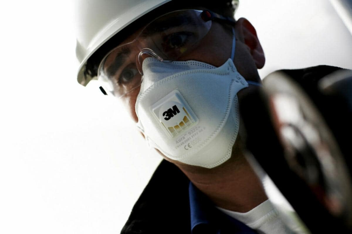 3M Atemschutzmaske FFP3 Aura 9332+ – mit Ventil, NR, D – Einheitsgrösse – Weiss – EN 149