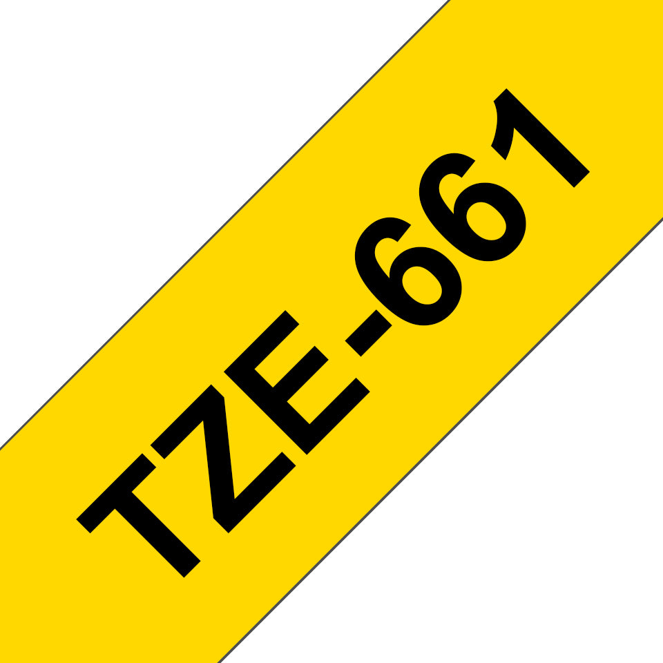 Brother TZe-661 Schriftband – Schwarz auf Gelb – 36 mm × 8 m, laminiert – für Brother P-touch