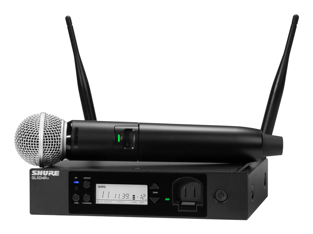 Shure GLXD24R+E/SM58-Z4 – Bühnenmikrofon – XLR, 6,35 mm Klinke, Kabellos, Niere, 5725–5875 MHz, Schwarz