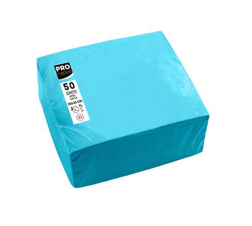 PRONAPPE Servietten hellblau – 20 × 20 cm, 2-lagig – 50 Stück