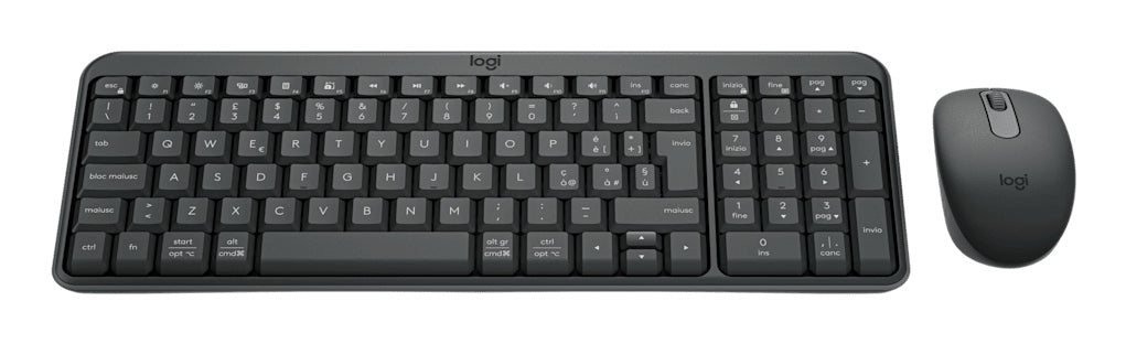 Logitech MK250 – Tastatur-Maus-Set – Bluetooth & 2,4 GHz – QWERTY (IT) – Graphit
