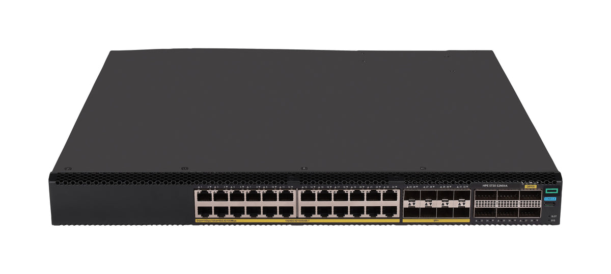 HPE 5720 Managed Switch – 24× 10GbE, 8× SFP+, 6× QSFP28