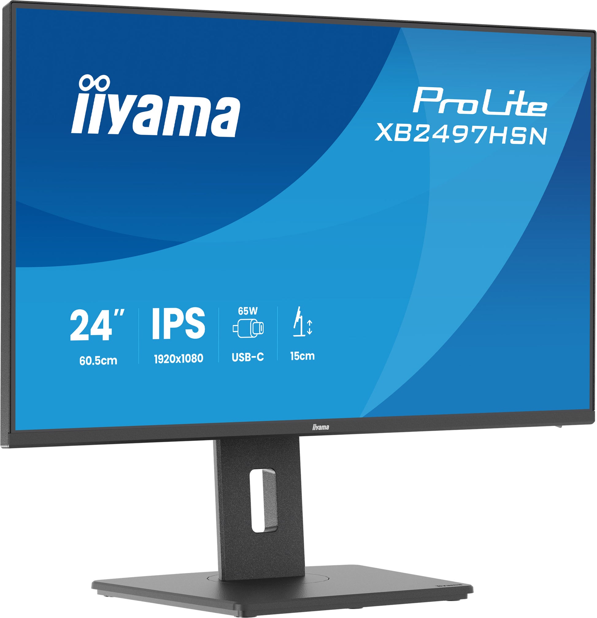 iiyama XB2497HSN-B1 – 23,8", 1920 × 1080 (Full HD), IPS, 100 Hz, USB-C 65 W, LAN