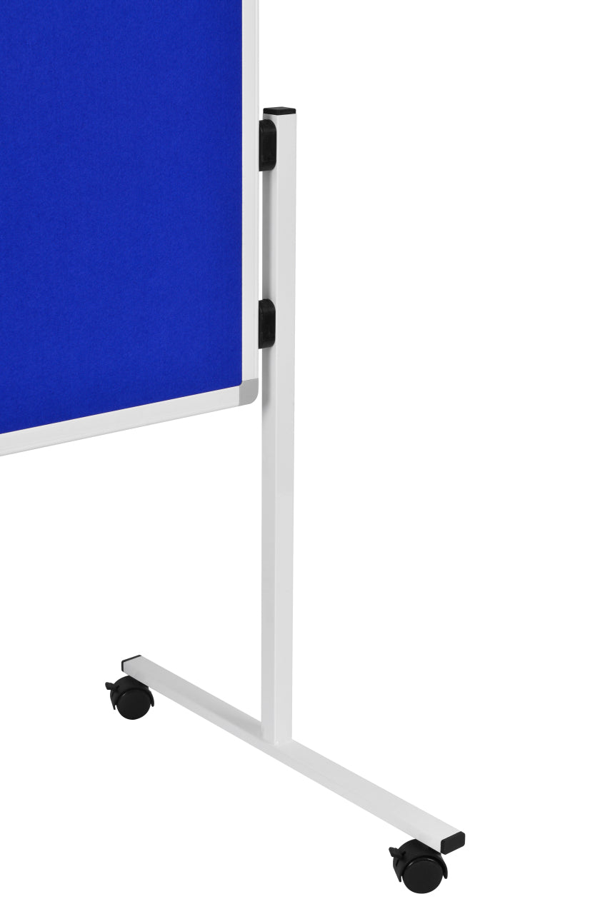 Legamaster Moderationswand – Filz, mit Rollen, doppelseitig – 120 × 150 cm – Blau, Alurahmen