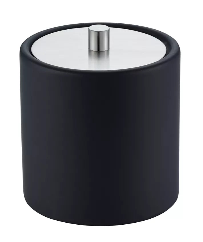 Diaqua Aufbewahrungsbox (Bad) Zylo – Ø10,7×12 cm, Keramik/Metall, freistehend, Schwarz
